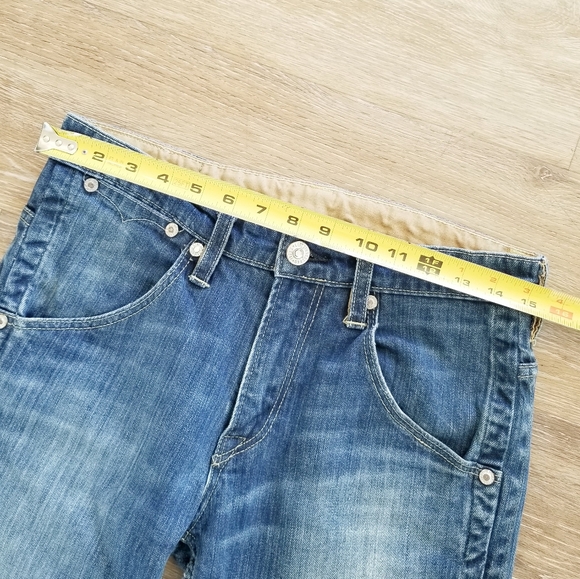 Levi's Men's 511 Straight Leg Denim Blue Jeans Zip up Frayed Relaxed EUC - Picture 10 of 16